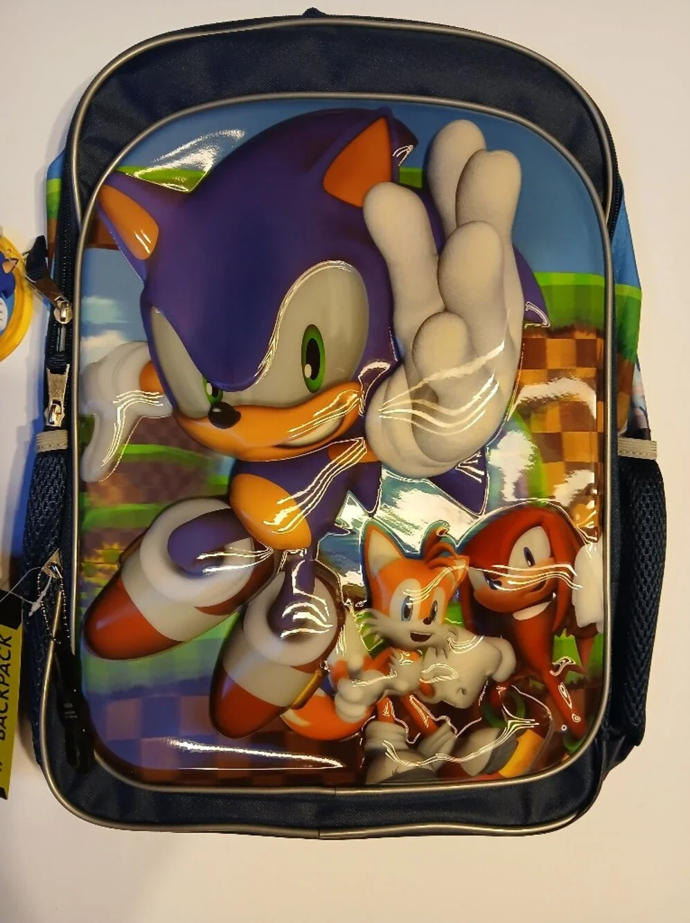 Sonic The Hedgehog Kids Backpack NWT 3D Molded School Book Bag Sega Tails Knuckl